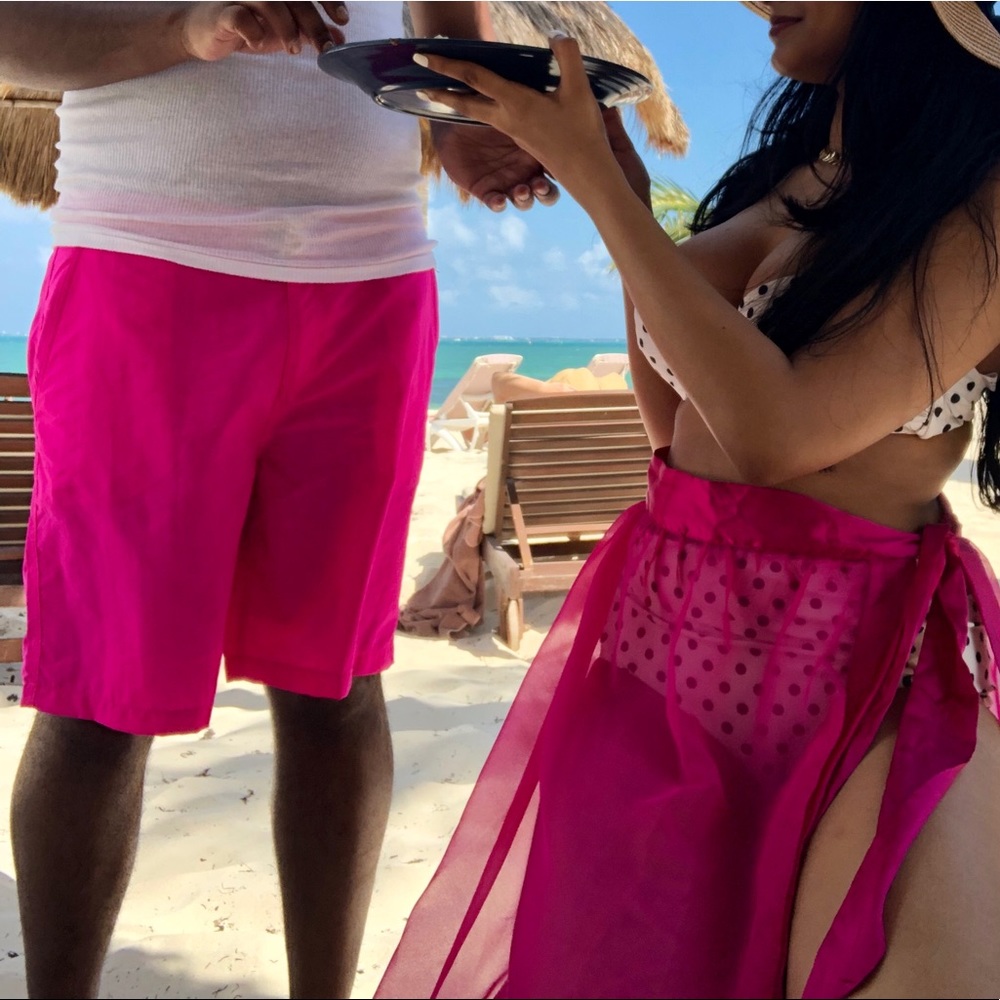 Men’s Neon pink swim trunks/swimwear/shorts